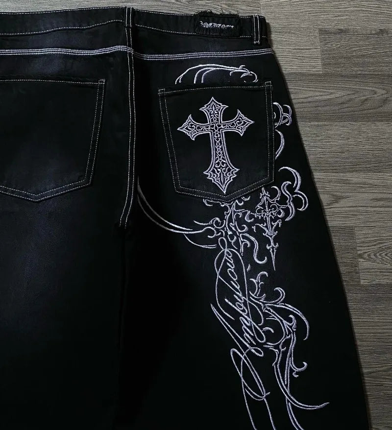 Y2K Cross Baggy Jeans
