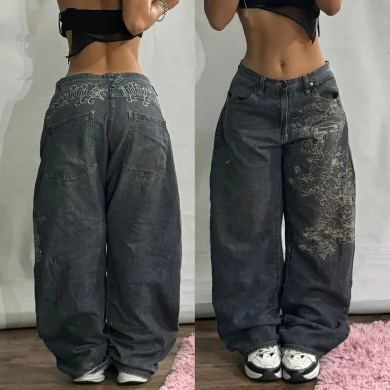 Y2K Cross Baggy Jeans
