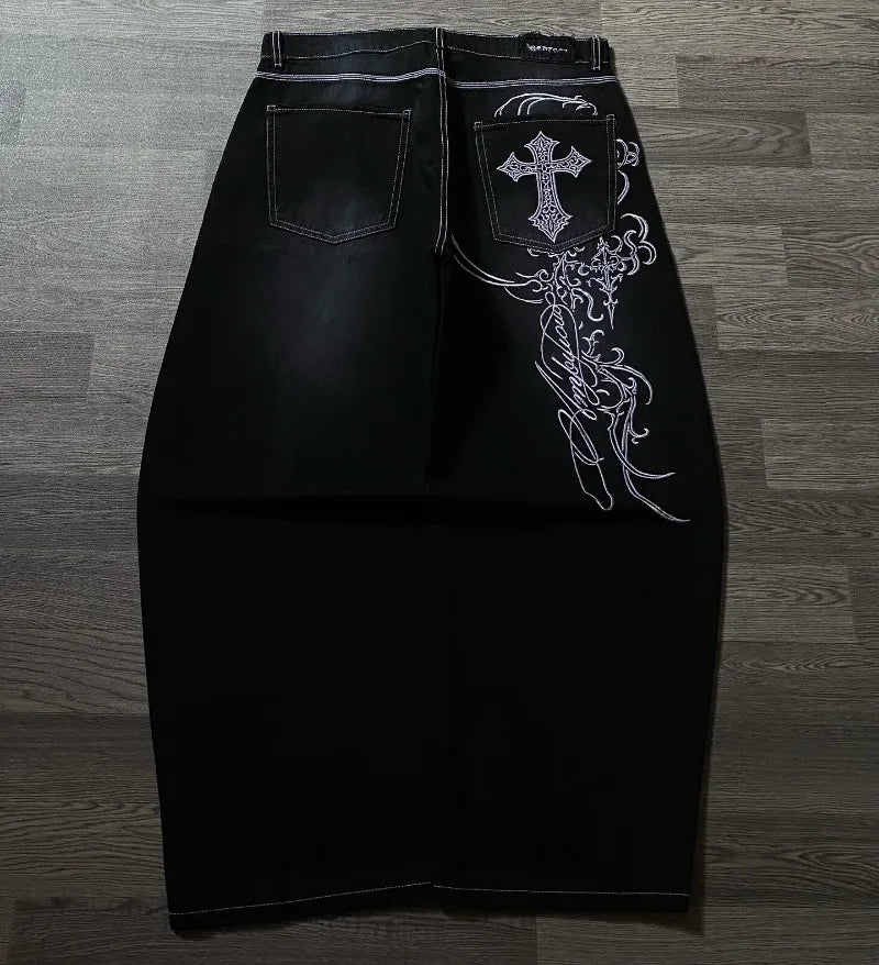 Y2K Cross Baggy Jeans